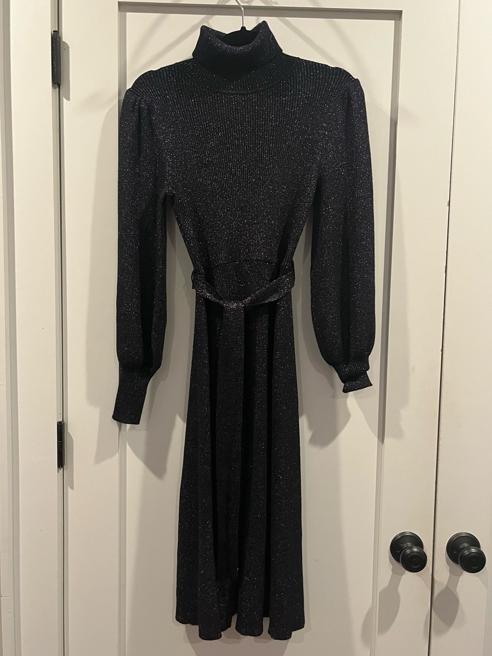 Ann Taylor Sparkly Purple XSP Sweater Dress